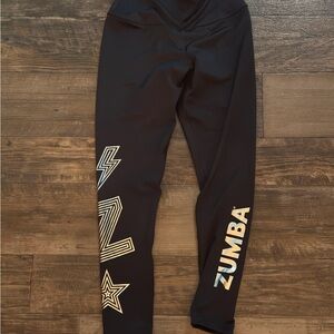 Zumba Fitness Black and Gold Women's Leggings NWOT